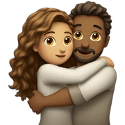 Hugging couple sticker