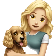 Blond girl with cocker spaniel sticker