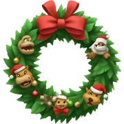 Christmas wreath with beige bowser  sticker