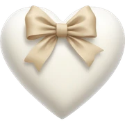 white heart with beige bow sticker