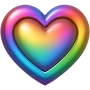 heart with a metallic rainbow finish sticker
