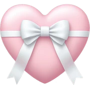 Pastel pink heart with white bow sticker
