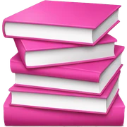 stack of pink books  sticker