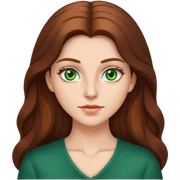 Woman with long brown hair and green eyes sticker