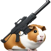 Guinea pig with gun sticker