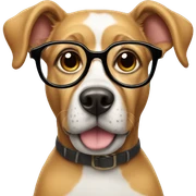 Dog wearing glasses  sticker
