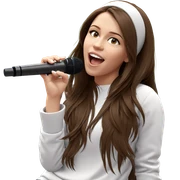 girl singing with microphone sticker