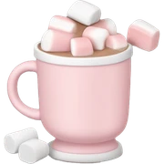 Light Pink mug of hot chocolate with marshmallows  sticker