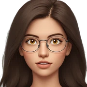 girl with glasses portrait sticker
