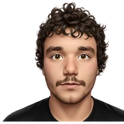 male portrait with mustache sticker