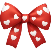 red bow with white hearts on it  sticker