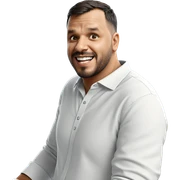 smiling man in white shirt sticker