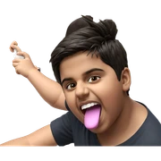playful boy with cup sticker