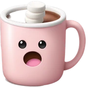 Light Pink mug of hot chocolate with marshmallows  sticker
