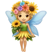 Flower fairy holding flower bouquet  sticker