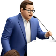 boy in formal attire holding microphone sticker