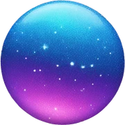 blue purple and pink glitter planet sticker