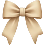 beige bow sticker