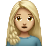 Sad blonde-haired girl with long hair sticker