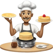 Creepy man making pancakes sticker