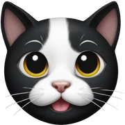 black cat white white mouth being cute sticker