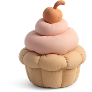 cupcake, plush and puffy, soft textures, cushion style sticker