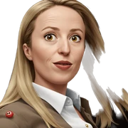 blonde girl in collared shirt sticker