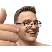 smiling boy with glasses sticker