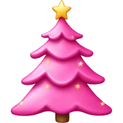 Pink Christmas tree sticker