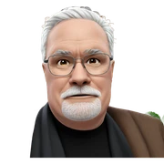 old man with white hair sticker