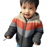 child on road with vehicle sticker