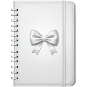 Carnet de Journaling blanc avec un nœud en satin  sticker
