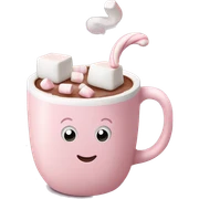 Light Pink mug of hot chocolate with marshmallows  sticker