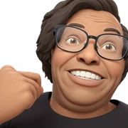 old man with glasses smiling sticker