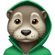 Otter wearing green hoodie sticker