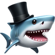 Shark with a top hat sticker