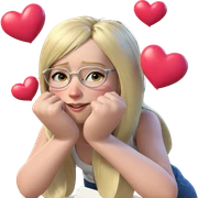 blonde girl with heart glasses sticker