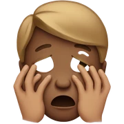 crying with hands for hands sticker