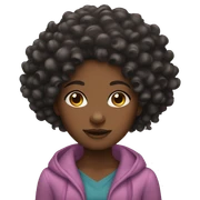 black girl with curly hair  sticker