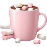 Light Pink mug of hot chocolate with marshmallows  sticker