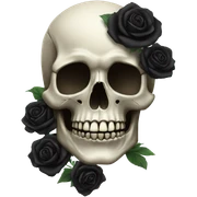 skull with black roses sticker