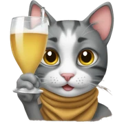 cat drinking  sticker