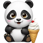 Panda eating ice cream sticker