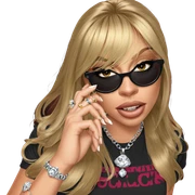 blonde girl with jewelry style sticker