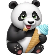 Panda eating ice cream sticker