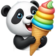Panda eating ice cream sticker