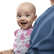 bald boy smiling brightly sticker