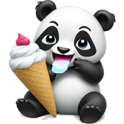 Panda eating ice cream sticker