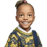 smiling boy with hair ornament sticker