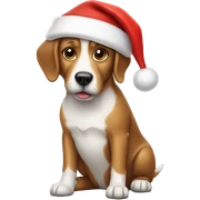 Dog wearing Santa hat sticker